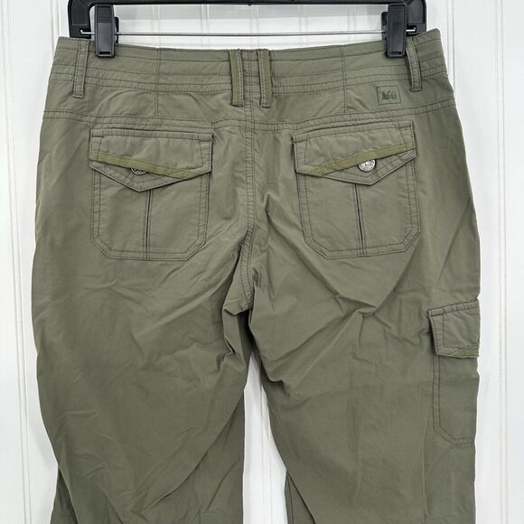 REI Pants Womens 4 Roll Up Convertible Green Hiking Gorpcore Trail Outdoor *Spot - Picture 5 of 14
